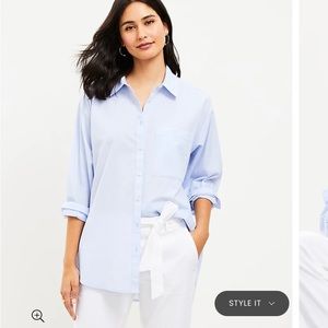 Loft oversized dress shirt. Baby blue. Size M